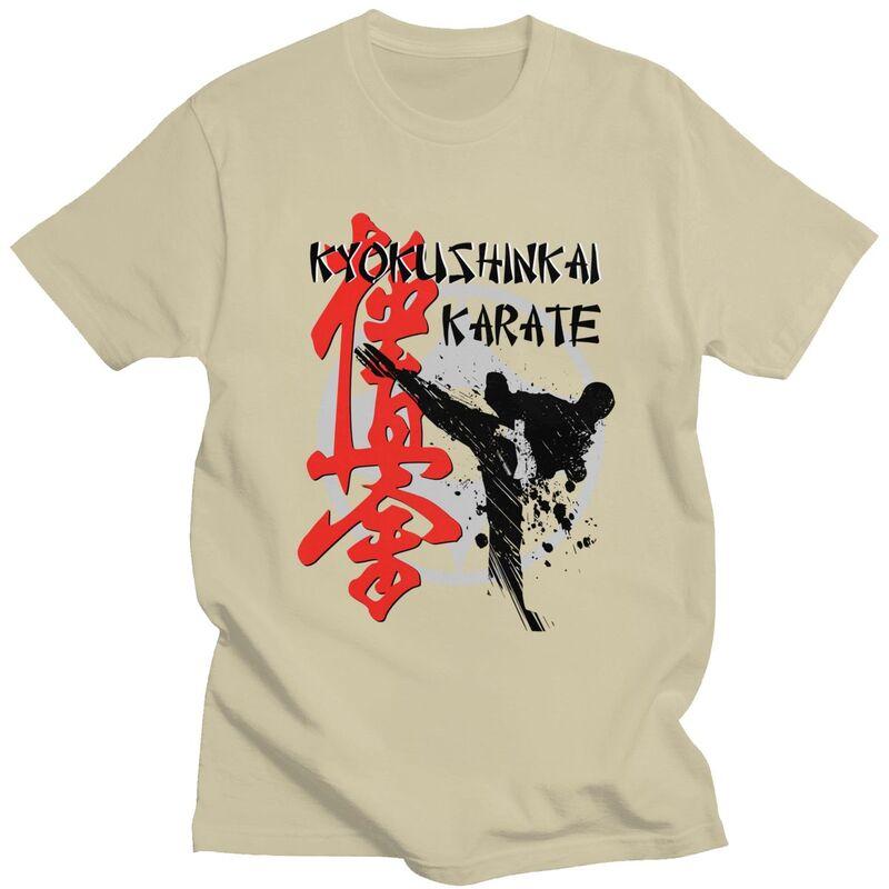 Custom Mens Kyokushi Karate T Shirts Short Sleeves Cotton Tshirt Classic Tshirt Leisure Martial Arts Tees Loose Fit Clothing