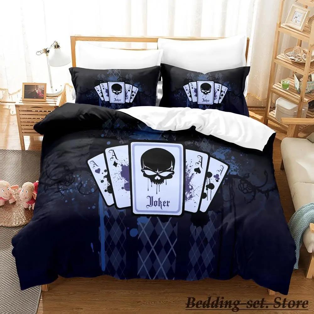 HIGH CARD Poker Bedding Set Single Twin Full Queen King Size Anime Duvet Cover for Adult Kid Bedroom