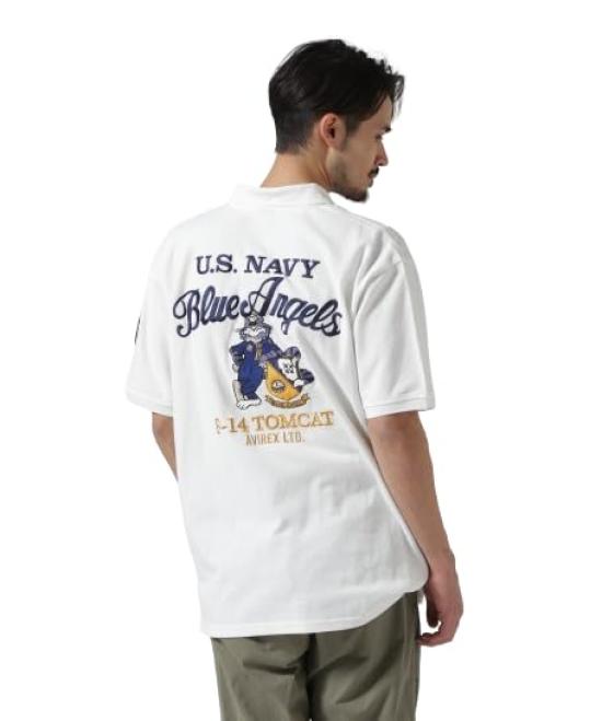 

BLUE ANGELS SHORT SLEEVE POLO SHIRT Blue Angels Short Sleeve Polo Shirt L 033 Off White [AVIREX] 783-4136001 Men s