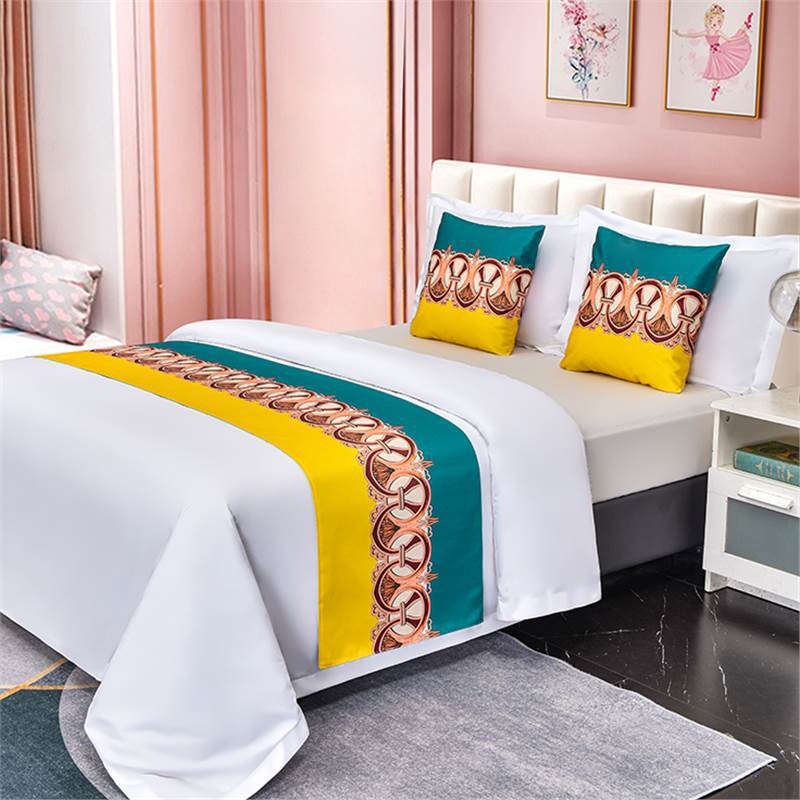 Landscape Painting Bed Flags Bedroom Decoration Bed End Scarf Hotel Household Dustproof Decorative Cloth Home Textiles Household Goods Pillow Cover