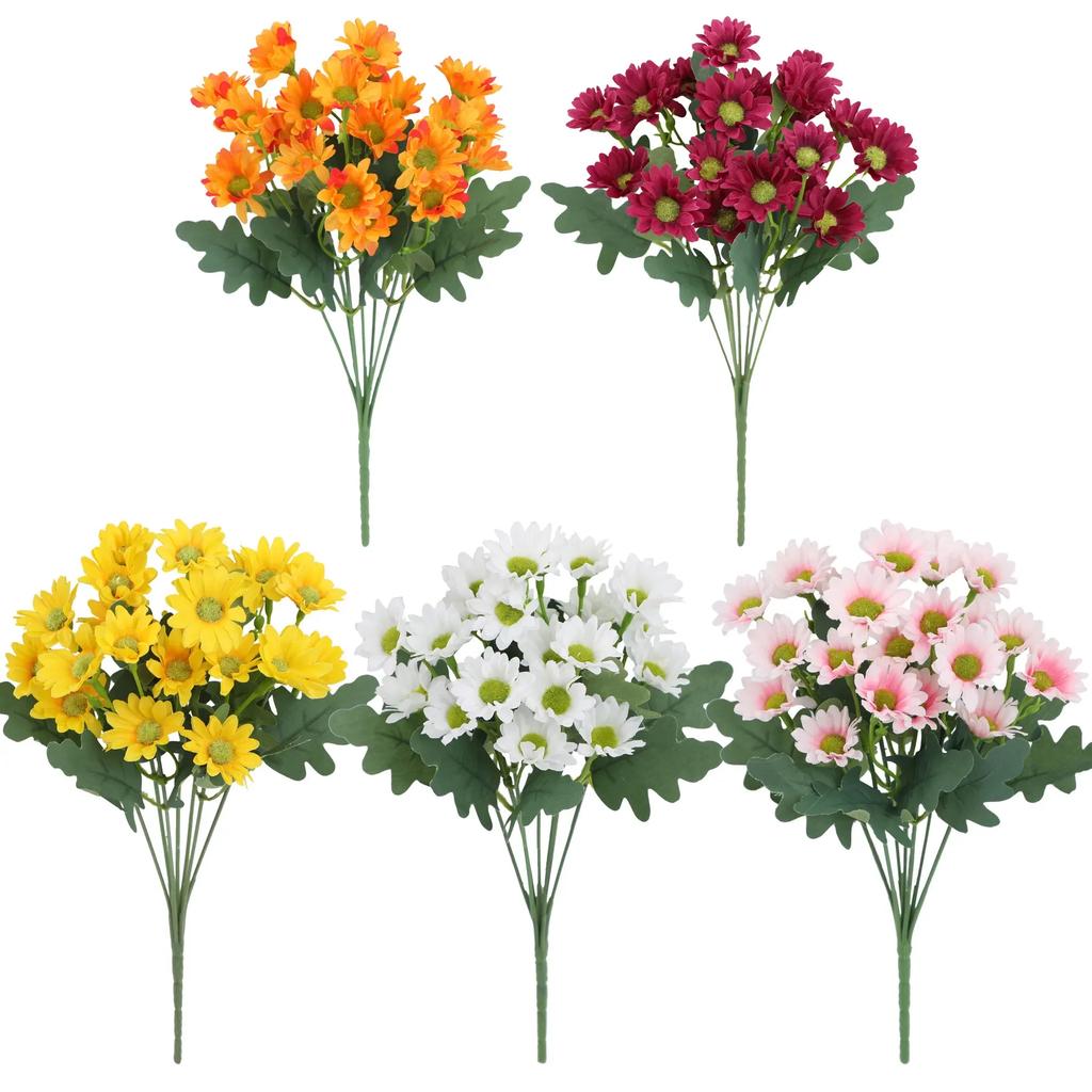 21 Heads Autumn Silk Daisy Bouquet Christmas Decorations Vase for Home Wedding Decorative Household Products Artificial Flowers