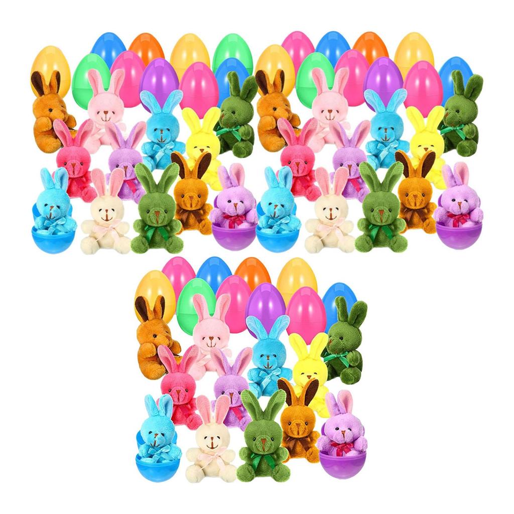 Easter Eggs Filled with Plush Bunny Doll for Classroom Rewards Carnival Prizes Basket Stuffers Hunting Games