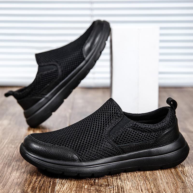 Men's Shoes Are Light and One-pedal, Summer Casual Mesh Shoes, Soft-soled Shoes, Breathable and Non-slip Mesh Sneakers, Driving Shoes