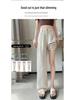 Ice Silk Cotton Linen High-Waisted Wide-Leg Pants for Women – Summer 2026 Drapey, Straight-Leg Casual Suit Style