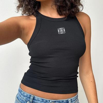 Y2K Summer Line Embroidery Slim Fit Casual Women's Threaded Pullover Vest