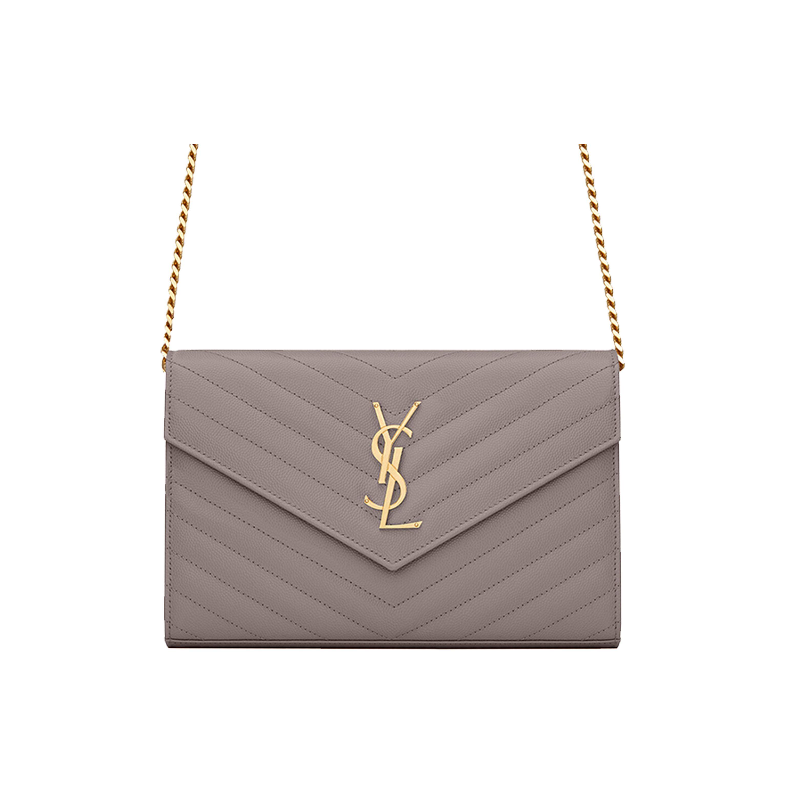 

Saint Laurent Ysl Monogram Gold Logo Quilted Grainy Embossed Leather Chain Wallet Shoulder Bag Women Bags 377828-BOW0J-1202 Box(Basic Set+Box)