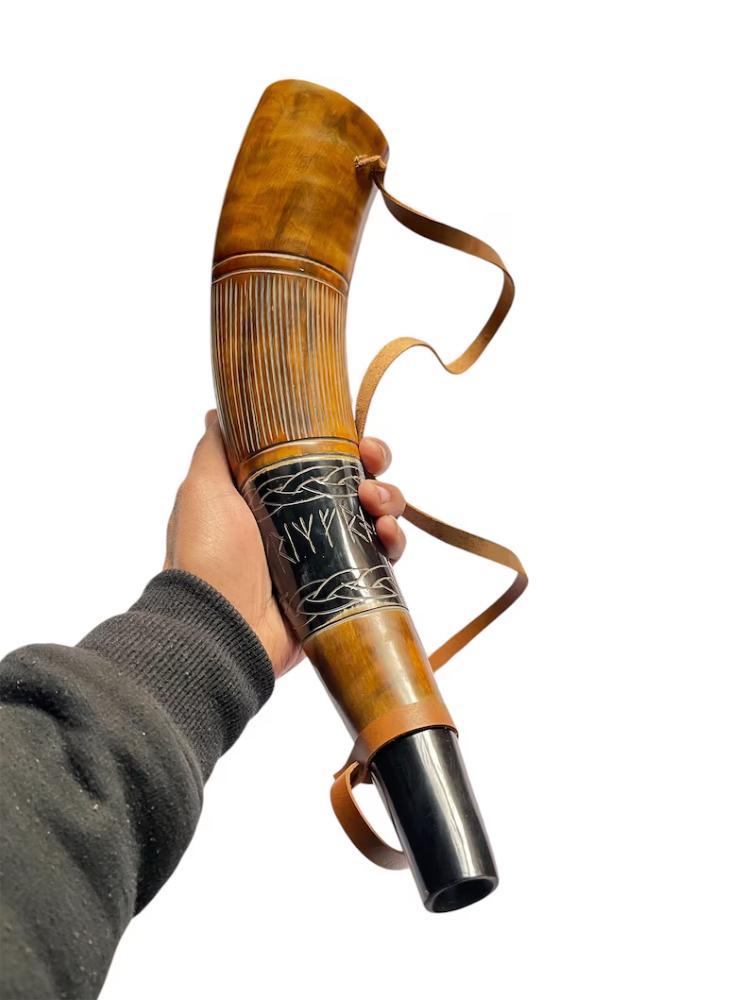 

Средневековый БОЕВОЙ РОГ ВИКИНГОВ боевая труба ручной гравировки рог для дутья 16 дюймов подарок натуральный рог горн охотничий инструмент подарок декор M аэро