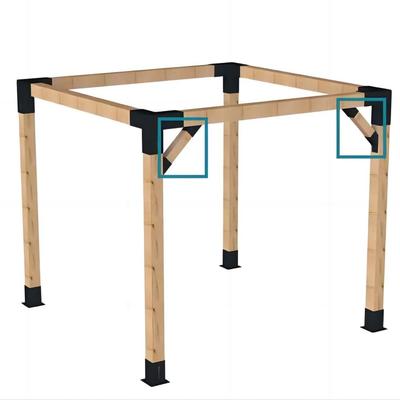 2pcs 45 Degree Angle Pergola Brackets Sturdy Construction Corner Support Angle Support Brackets Load Capacity
