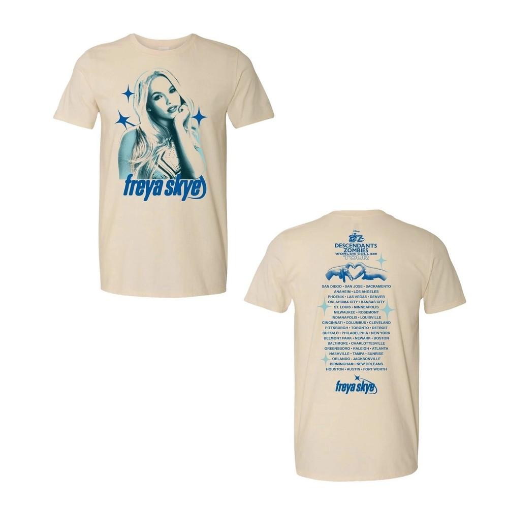 

Descendants Zombies Worlds Collide Tour 2025 T-Shirt Freya Skye Cast Unisex T-Shirt XXL