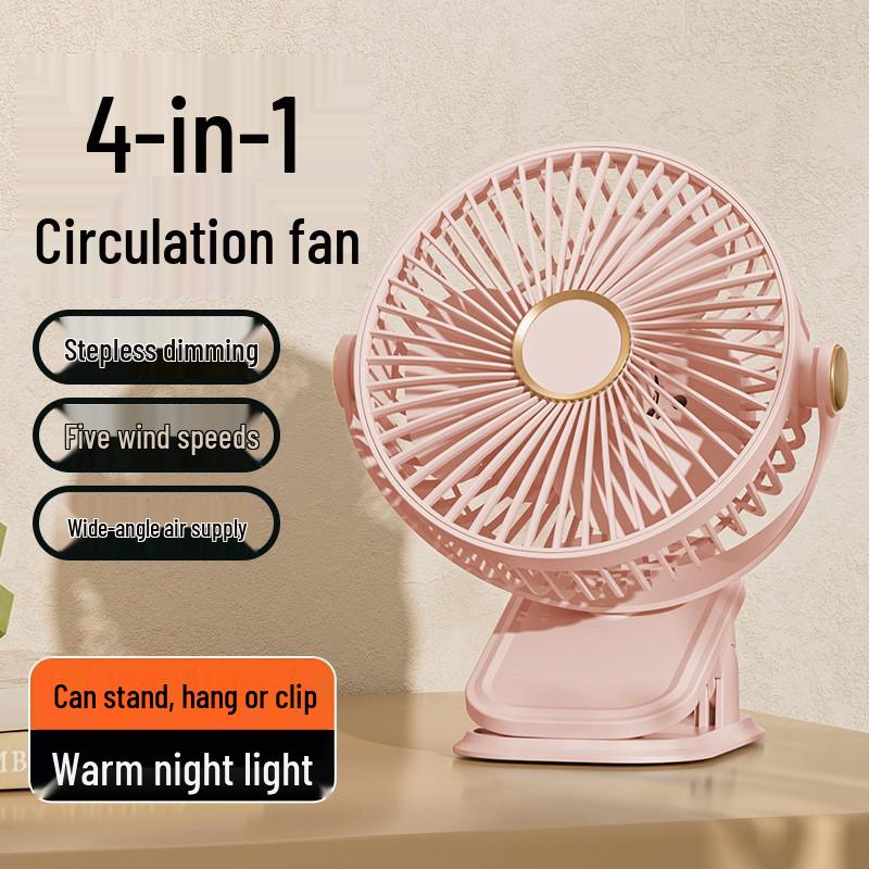 Rechargeable Foldable Quiet Fan with Strong Wind for Dorms and Bedsides