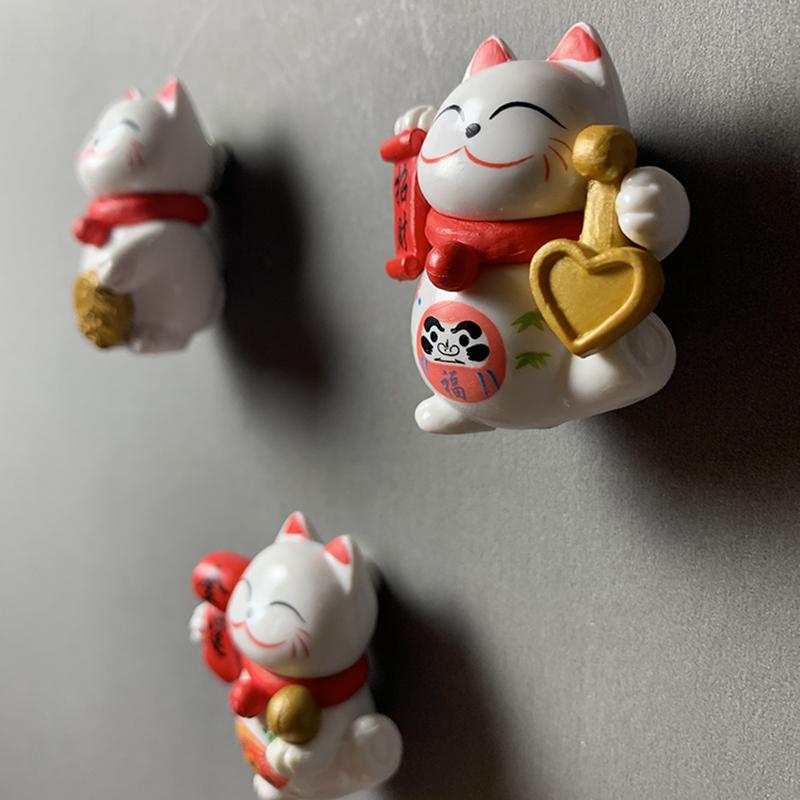 Magnet de Frigider Creativ Autocolant Pisică Zhaocai Drăguță Decor Magnet Autocolant Notă Adezivă Magnet de Frigider Drăguț