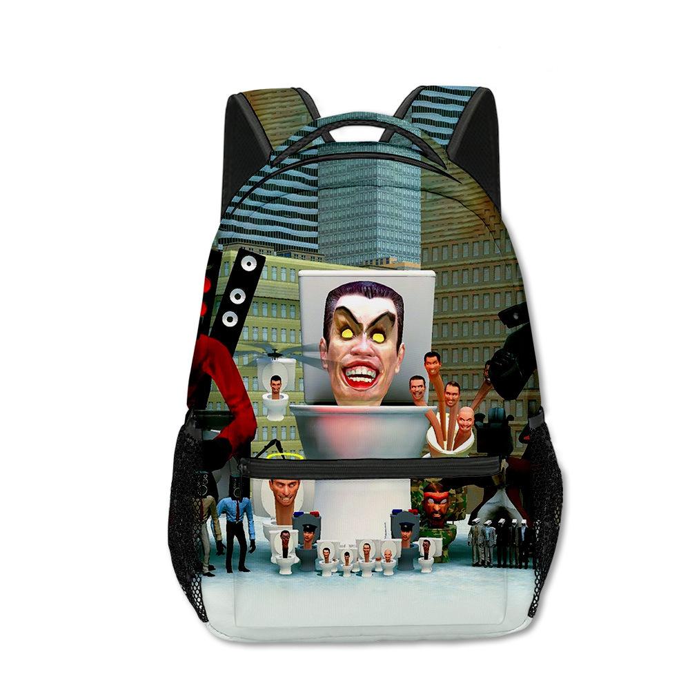 Popular Kpop Youthful School Bags Unisex Skibidi Toilet Travel Bags 3D Print Oxford Waterproof Notebook Shoulder Backpacks