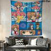 Cardcaptor Sakura poster Wall Hanging Printed Fabric Blanket Decorative Tapestries for Bedroom Living Room Home Decor