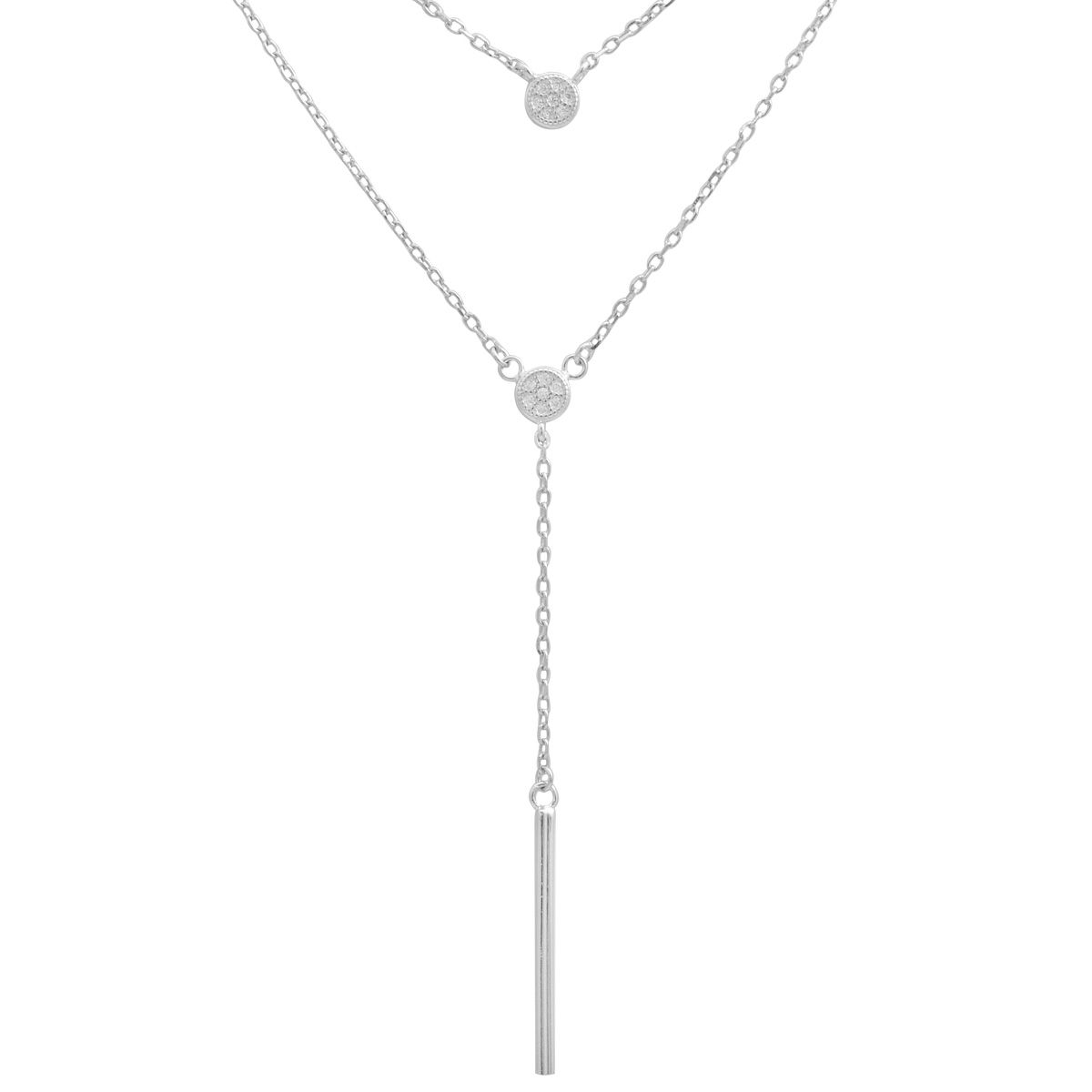 

Срібне кольє з фіанітами, вага виробу 4,01 гр (2183969) 40-45cm білий