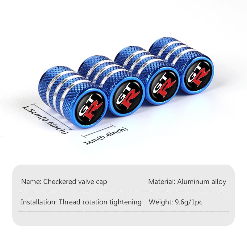 ABP3 4Pcs Aluminum Car Wheel Valve Protection Cap Tyre Dust Cover For Nissan GTR C210 R30 GTS-R R33 R34 GT-R R35 Nismo