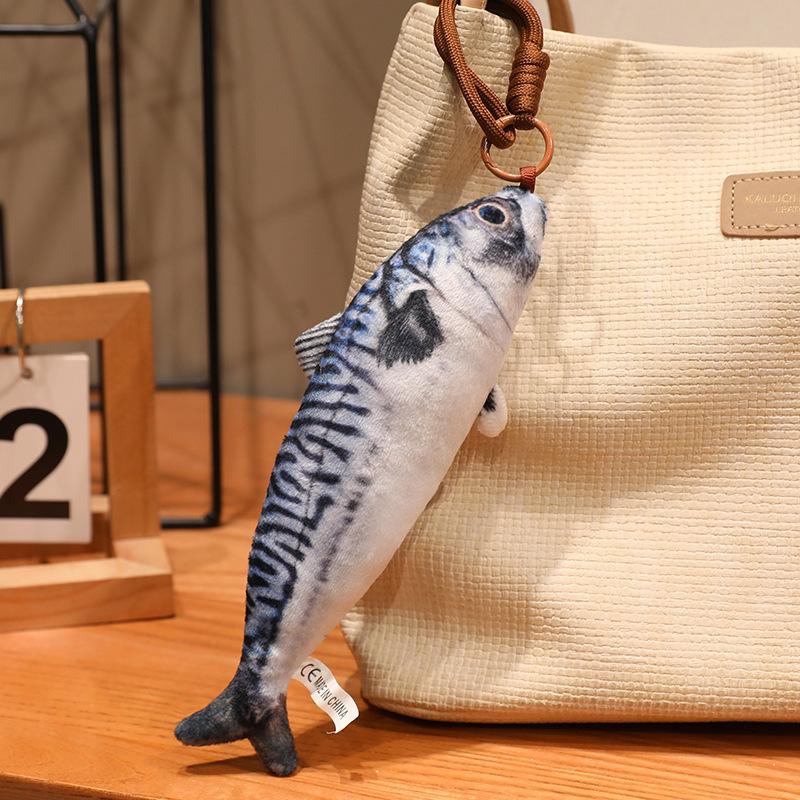 Realisti Fisch Serie Plüschtier Mini Hängende Fischpuppe Hübscher Bunter Schlüsselanhänger Taschen Dekoration Schönes Lustiges Geschenk about 17cm