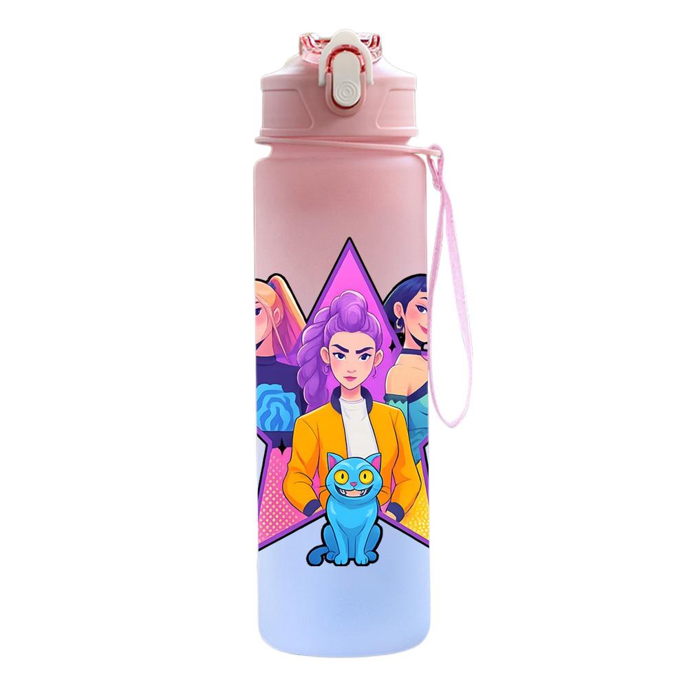 750ml Wasserflasche K-Pop Demon Hunters Bedruckt Große Kapazität Trinkbecher Tragbar Outdoor Sport Wasserbecher Kinder Kinder Geschenk