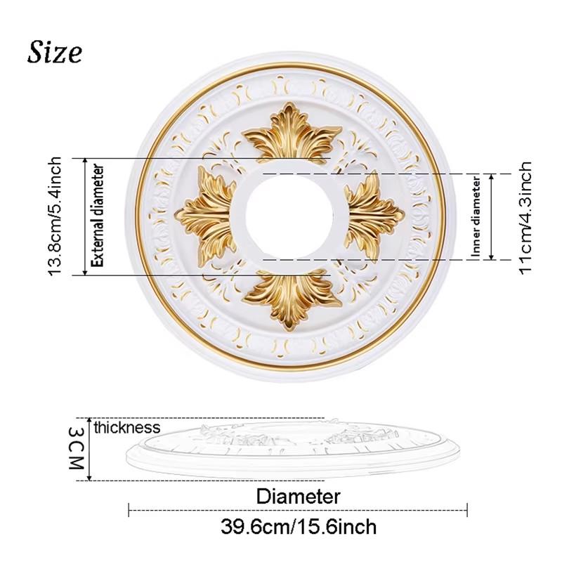Pu Retro Decorative Ceiling Light Fixtures Covers Plate For Upgrading Gypsum Circular Lamp Disc Decorative Plaque Wall Decor