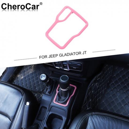 Pink Gear Shift Panel Trim Cover Accessories for Jeep Wrangler JL JLU JT 2018+