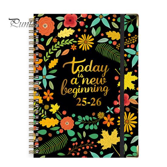 2025-2026 Planner Jul 2025 - Jun 2026 12 Month Daily Weekly Monthly Planner Floral Print Spiral Binding Notebook for Home Office School