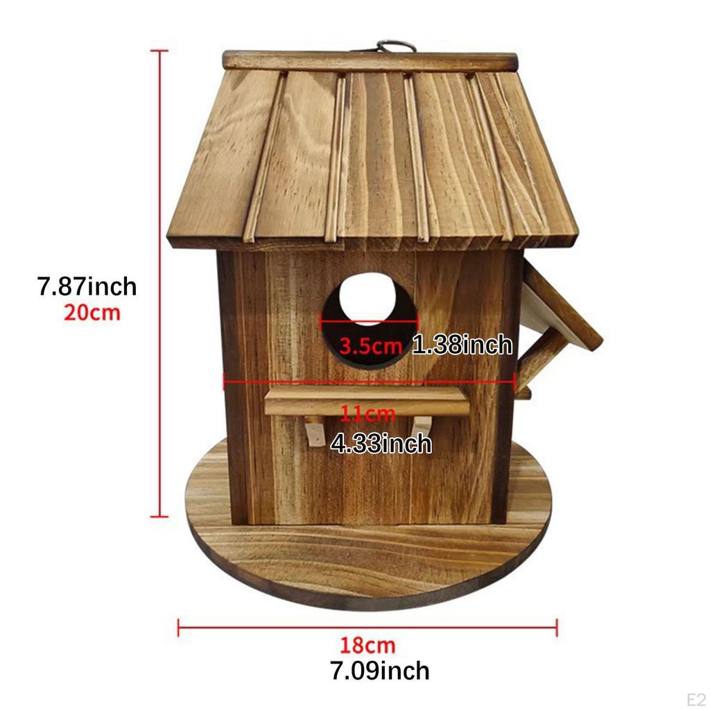 Bird House Breeding Box Creative Crafts Hanging Birdhouse Nesting Shelter for Backyard Balcony