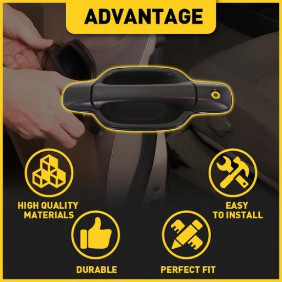 Exterior Door Handle Black For Chevrolet Colorado Front Driver Side 2004-2012 EK