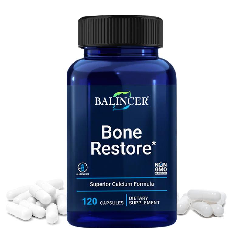 Balincer Calcium & Bone Wellness Complex Supplement with Vitamin D3, Magnesium, Zinc, Manganese, 120 Caps