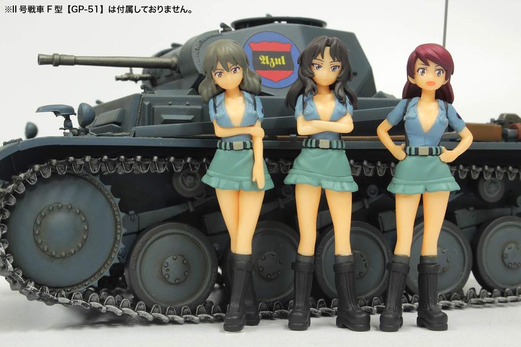 PLATZ Girls & Panzer Final Chapter 135 Blue Division High School Figure Set Unpainted Non-foam Urethane Kit GPF-38