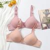 Soutien-gorge Uni Sans Armatures avec Fermeture à Deux Rangées de Crochets pour Femmes d'Âge Moyen et Âgées