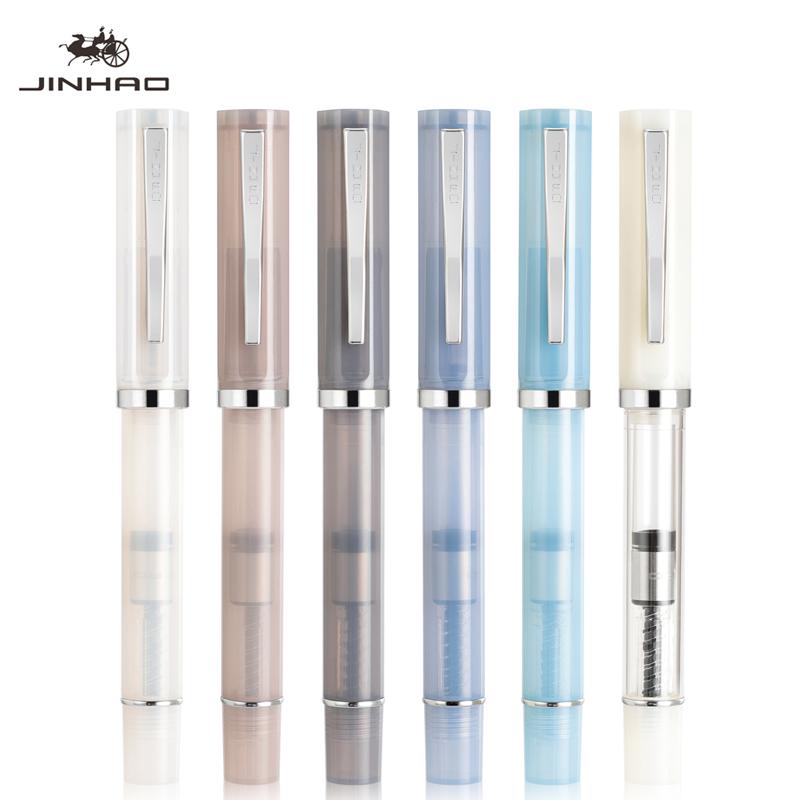 JINHAO 58D Fountain Pen 6 Colors F EF Nib Ink Pen Writing Calligraphy Pen PK HONGDIAN MAJOHN Stationery School Office Supplies