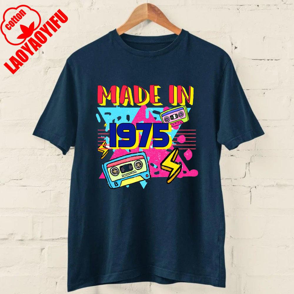 50th Birthday T Shirt 2025 1975 A Legend Was Born Retro Heavy Metal Rock Music Style Fiftieth Gifts for Him Personality Tops