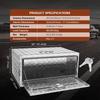 Underbody Truck Box, 36"×24"×24" Pickup Storage Box, Heavy Duty Aluminum Diamond Plate Tool Box with Lock and Keys, Waterproof Trailer Storage Box
