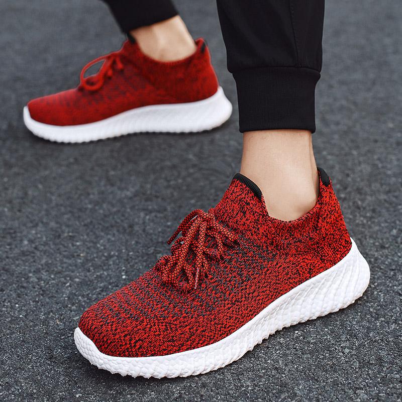 39-46 Men's Sneakers Flying Weaving Shoes A Breathable Lightweight Soft Bottom Ultra-light, Large Size Sock Shoes