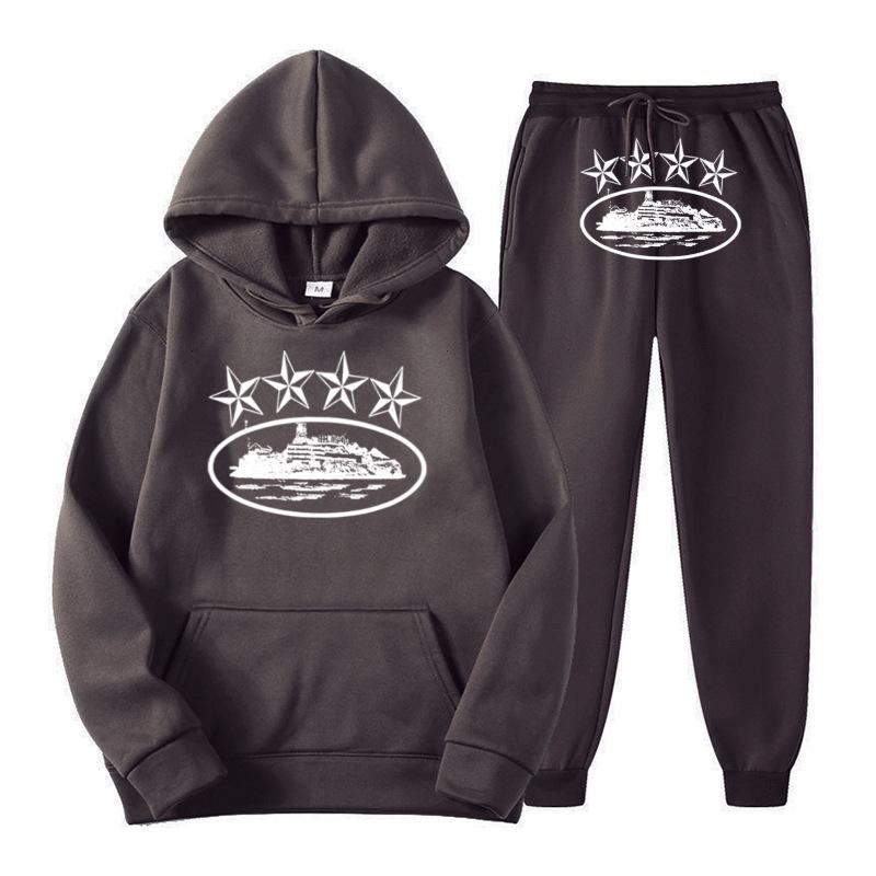 Grenzüberschreitende europäische und amerikanische Trends Pullover mit Vier-Sterne-Buchstabenaufdruck Hoodies für Herren und Damen Sweatshirt-Set mit Rundhalsausschnitt Lockeres Oberteil