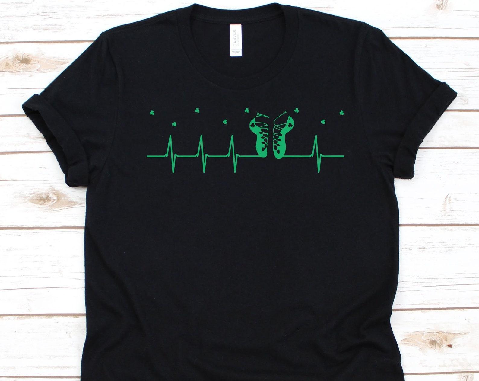 Irish Dance Shoes Heartbeat Shirt, Gift For Irish Dancers, Ceili Dance Design, Irish Stepdance, Irish Set Dance, Irish Dance Shoes Graphic S