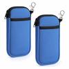 Neoprene Phone Pouch Multiple Compartment Storage For Smartphone Earphones Cable Secure Zippered Closure Compact Carry