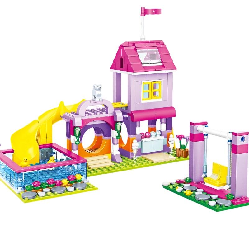 Meisjes Assemblage Spel Bouwsteen Set Prinsessen Winkel Tuin Studeerkamer Speelruimte Schaalmodel Cadeau Speelgoed Tuin Compatibel met