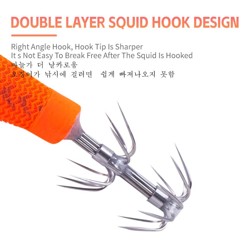 SF Luminous EGI Squid Jig Wooden Shrimp Artificial Baits Cuttlefish EGI Squid Jigging Fishing Lure