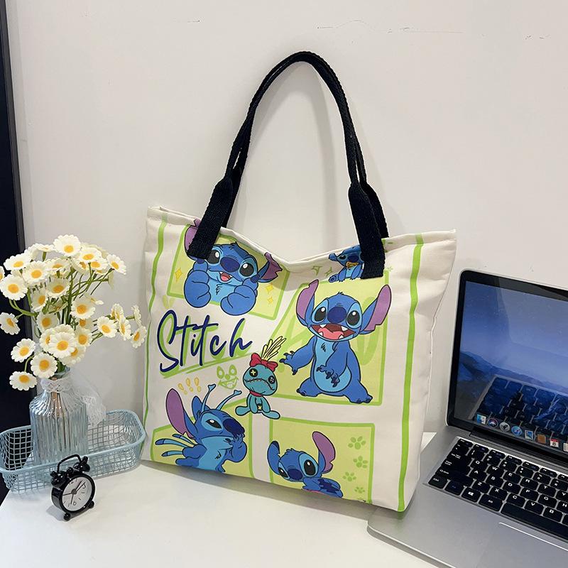 High-value canvas bag large-capacity cute cartoon interstellar baby student clothing book shoulder bag portable shopping bag female