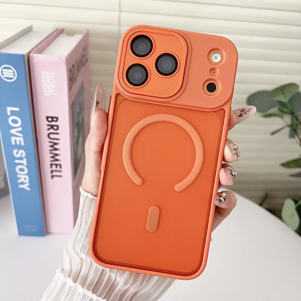 Luxus Panzer Stoßfest Magnetisch fürMagsafe Hülle für iPhone 17 pro Max plus Kabelloses Laden Kompatibel Matt Durchscheinend PC Capa