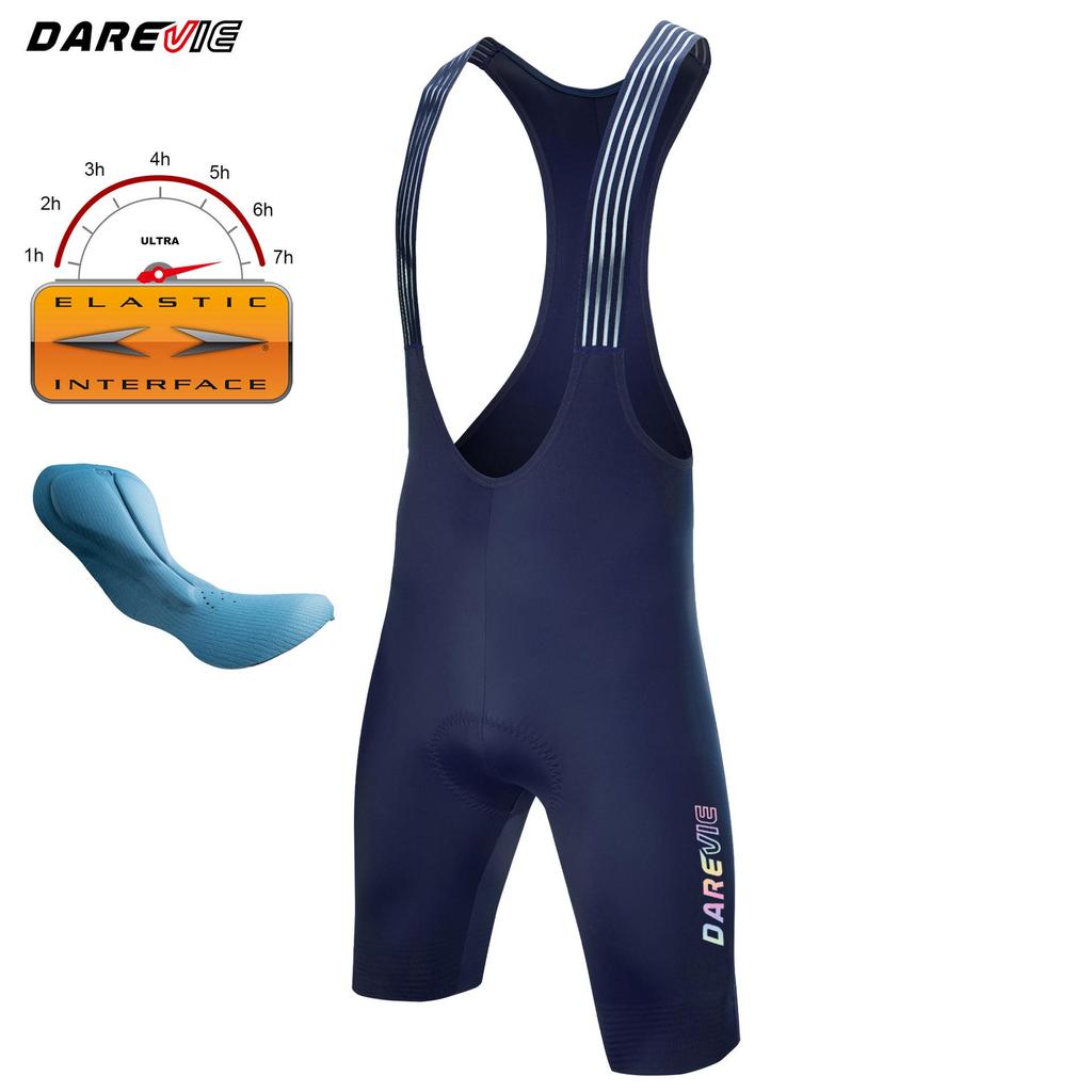 2024 Darevie Cycling Bib Shorts with Double Arrow Pad, Slim High-Stretch Material, One-Piece Leg Opening