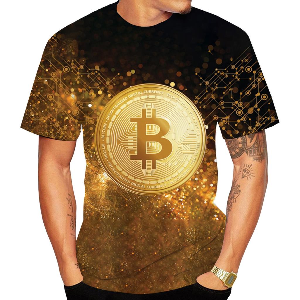 Newest BTC Bitcoin 3D Print T-shirt Men/Women Funny Short Sleeved Tees Cool Summer Men Women Kids T Shirt Pullover Tops 100-6XL