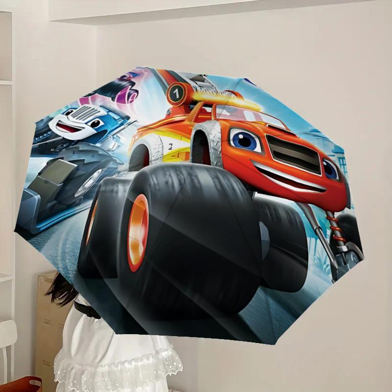 1pc Blaze and the Monster Machines Automatic Folding Umbrella, Portable Collapsible Design, Casual Outdoor Accessory L1127028