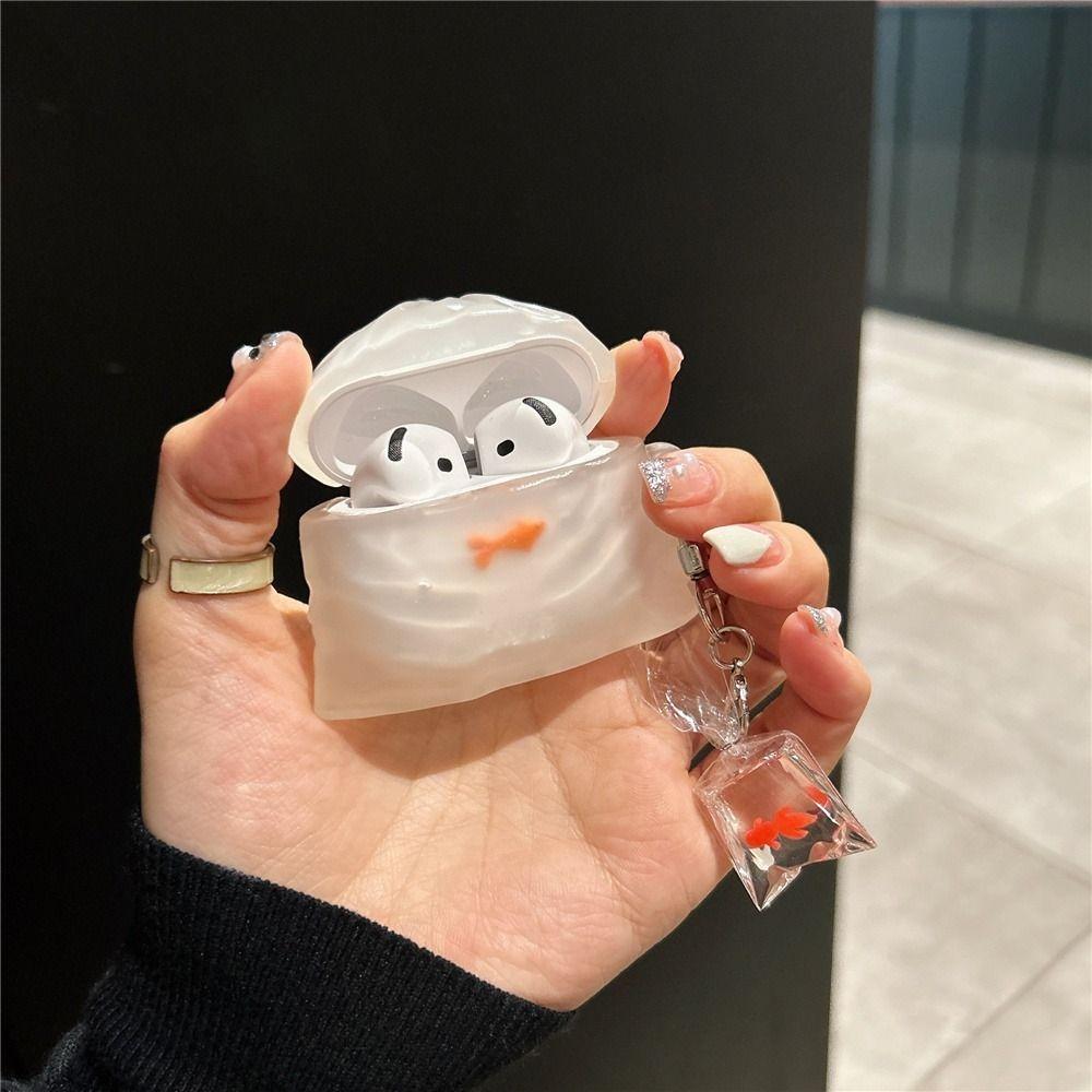Anti-Fall Gold Fish Earphone Case Headphone Protective Case for Airpods 4 3 2 1/ Pro/Pro2