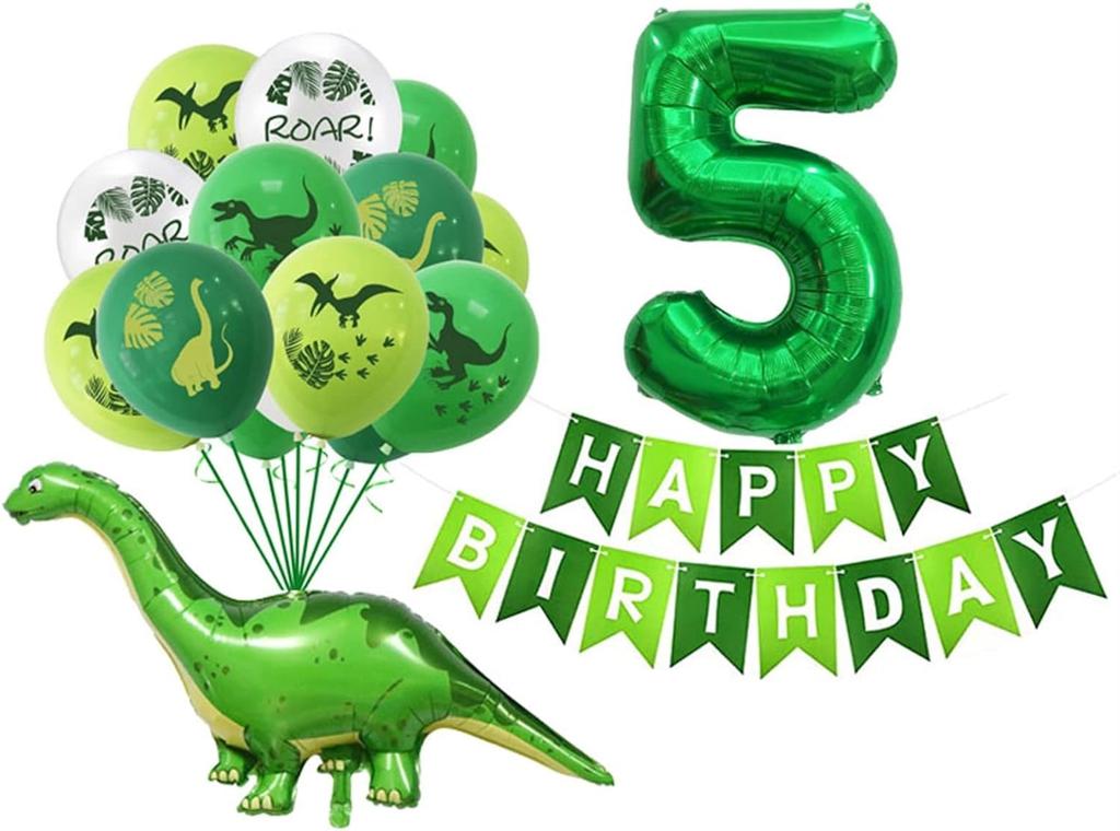 Balloons Dinosaur Latex Balloons Green Happy Birthday Banners Number Balls Jurassic Period Theme Children's Boy Birthday Party Decoration Happy Birth