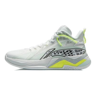 Li Ning Battle Falcon Shock Absorbing Non-Slip Wear-Resistant Mid-Top Basketball Shoes Men Basketball Shoes Wave-Blue ABAR093-3