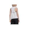 Adidas Logo Print Side Slit Training Tank Top Women Tops White HA8972