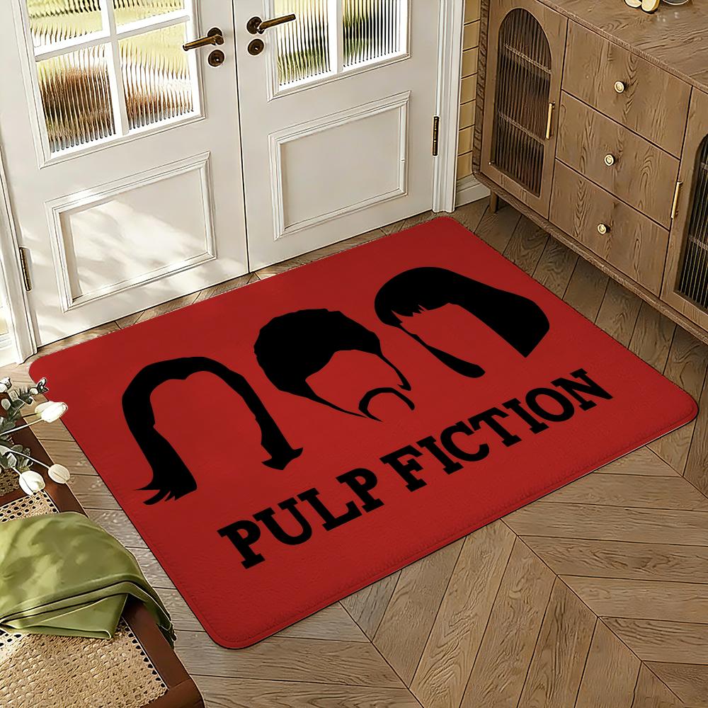 Pulp Fiction Floor Mat Soft Thickened Absorbent Non-Slip Bedroom Living Room Door Mat Home Decor Flannel Rugs