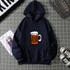 Hoodie Clinking Beer Mugs Print Lively Social and Festive Free Style Y2k Graphic Soft Fabric for Celebration-Themed Casual Looks