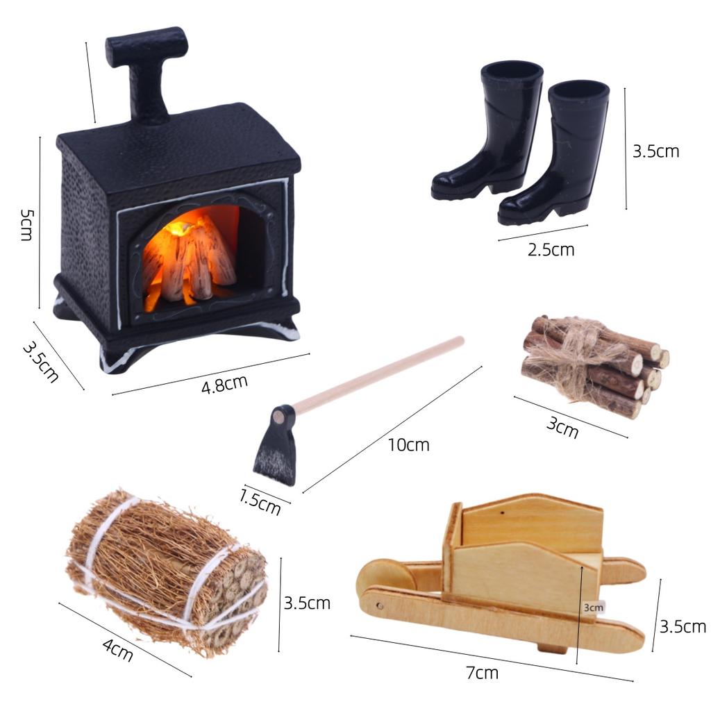 1:Camino per Casa delle Bambole Scala 1:12 Con LED Fai da Te Decorazioni Miniature per Casa delle Bambole Mobili Artigianato Fatto a Mano Accessori Giocattolo